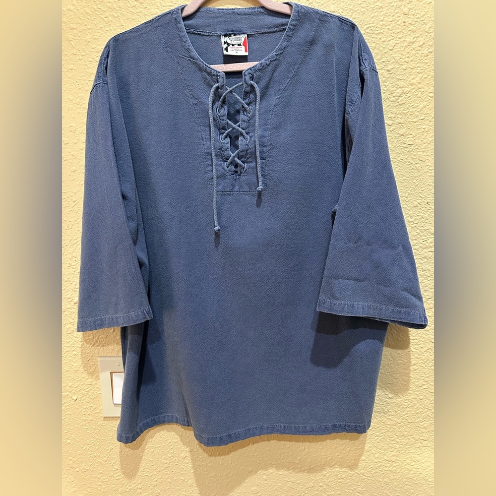 Drawstrings of Malibu 100% Cotton Lace Up Blouse